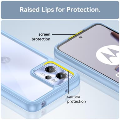 SKALO Motorola Moto G23 4G Läpinäkyvä TPU suojakuori - Sininen