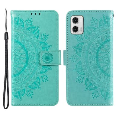 SKALO Motorola Moto G73 5G Mandala lompakkokotelo - Turkoosi