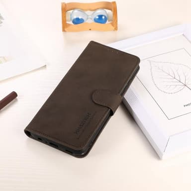 SKALO Motorola Moto G53 5G KHAZNEH Lompakkokotelo PU-nahasta - Ruskea
