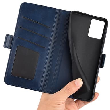 SKALO Motorola Moto G73 5G Premium Wallet Lompakkokotelo - Sininen