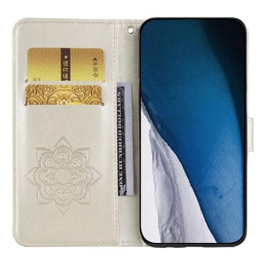 SKALO Motorola Moto G53 5G Mandala Owl lompakkokotelo - Kulta