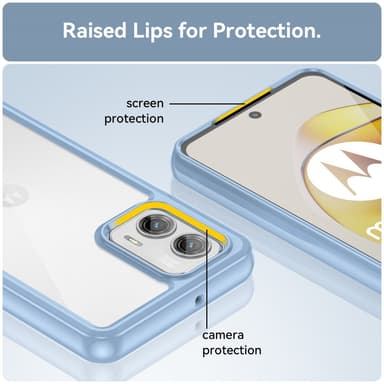 SKALO Motorola Moto G73 5G Läpinäkyvä TPU suojakuori - Sininen