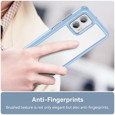 SKALO Motorola Moto G73 5G Läpinäkyvä TPU suojakuori - Sininen