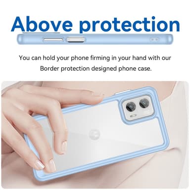 SKALO Motorola Moto G73 5G Läpinäkyvä TPU suojakuori - Sininen