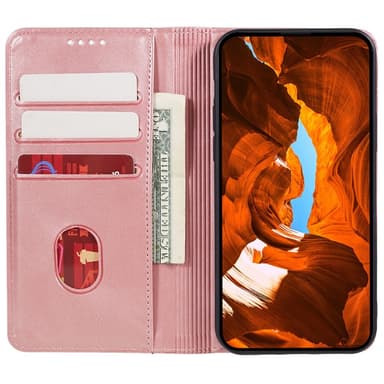 SKALO Motorola Edge 40 5G Premium Wallet Lompakkokotelo - Ruusukulta