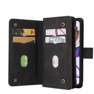 SKALO Motorola Moto G53 5G Big Wallet 17-lokeroa Lompakkokotelo - Musta