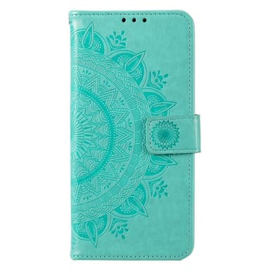 SKALO Motorola Moto G73 5G Mandala lompakkokotelo - Turkoosi