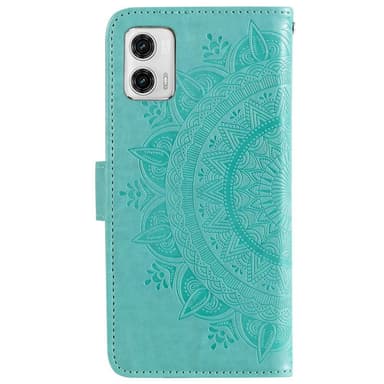 SKALO Motorola Moto G73 5G Mandala lompakkokotelo - Turkoosi