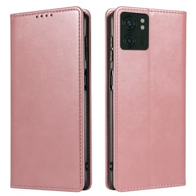 SKALO Motorola Edge 40 5G Premium Wallet Lompakkokotelo - Ruusukulta