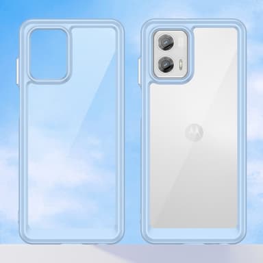 SKALO Motorola Moto G73 5G Läpinäkyvä TPU suojakuori - Sininen