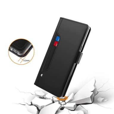 SKALO Asus ROG Phone 7 5G Kortinhaltijan peililompakko - Musta