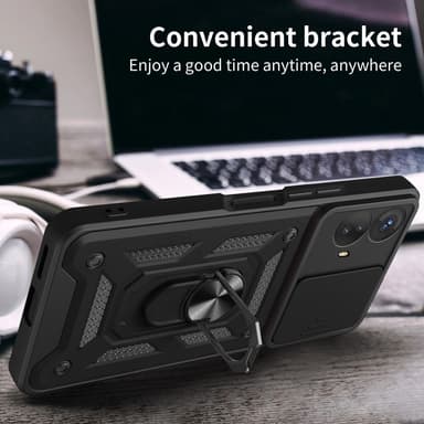 SKALO Motorola Moto G73 5G Armor hybridi metallirengas kameran liukusäädin - - Sininen