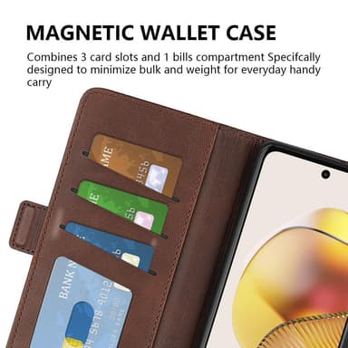 SKALO Motorola Moto G73 5G Premium Wallet Lompakkokotelo - Sininen
