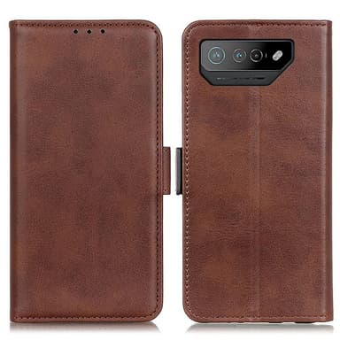 SKALO Asus ROG Phone 7 5G Premium Wallet Lompakkokotelo - Ruskea