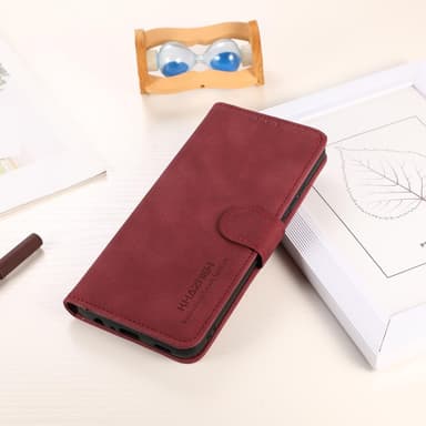SKALO Motorola Moto G73 5G KHAZNEH Lompakkokotelo PU-nahasta - Punainen