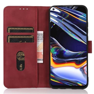 SKALO Motorola Moto G73 5G KHAZNEH Lompakkokotelo PU-nahasta - Punainen