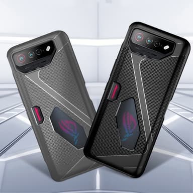 SKALO Asus ROG Phone 7 5G Carbon Fiber TPU-suojakuori - Sininen