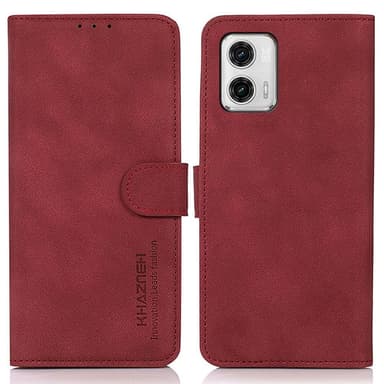 SKALO Motorola Moto G73 5G KHAZNEH Lompakkokotelo PU-nahasta - Punainen
