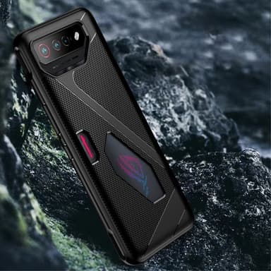 SKALO Asus ROG Phone 7 5G Carbon Fiber TPU-suojakuori - Sininen