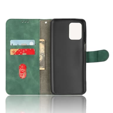 SKALO Motorola Moto G23 4G Matt PU Nahka lompakkokotelo - Vihreä