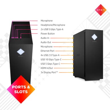 HP Omen 25L i7-13/16/1000/4070Ti pelitietokone