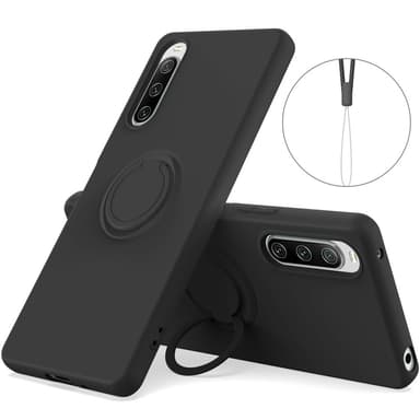 SKALO Sony Xperia 10 V Ultraohut silikonikuori rengas - Musta