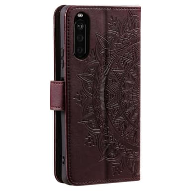 SKALO Sony Xperia 10 V Mandala lompakkokotelo - Ruskea