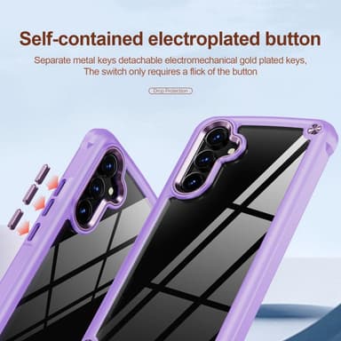 SKALO Samsung A54 5G Kiiltävä hybridi TPU-kuori - Violetti