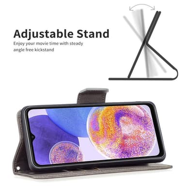 SKALO Samsung A23 5G Lompakkokotelo PU-nahkaa - Harmaa