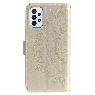 SKALO Samsung A23 5G Mandala lompakkokotelo - Kulta
