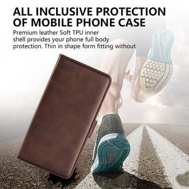 SKALO Sony Xperia 1 V Premium Wallet Lompakkokotelo - Ruskea