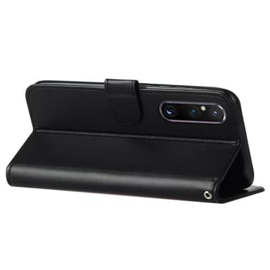 SKALO Sony Xperia 1 V Lompakkokotelo PU-nahkaa - Musta