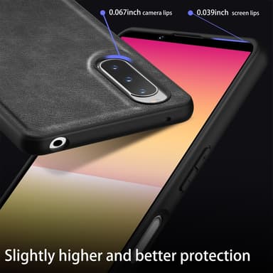 SKALO Sony Xperia 10 V PU-nahka Hybridi Suojakuori - Musta