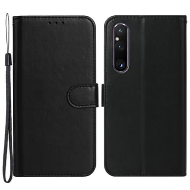 SKALO Sony Xperia 1 V Lompakkokotelo PU-nahkaa - Musta