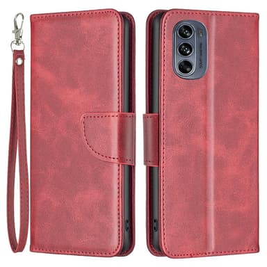SKALO Motorola Moto G62 5G Lompakkokotelo PU-nahkaa - Punainen