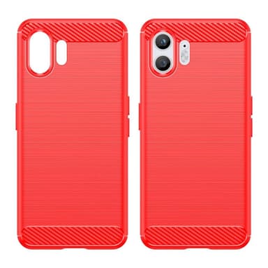 SKALO Nothing Phone (2) Armor Carbon Iskunkestävä TPU suojakuori - Punainen