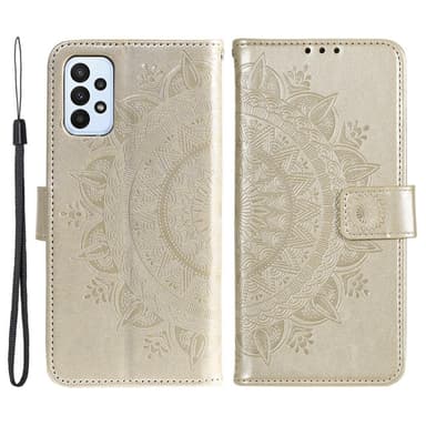SKALO Samsung A23 5G Mandala lompakkokotelo - Kulta