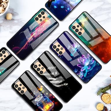 SKALO Samsung A23 5G Marmori karkaistu lasi TPU-suojakuori - #1