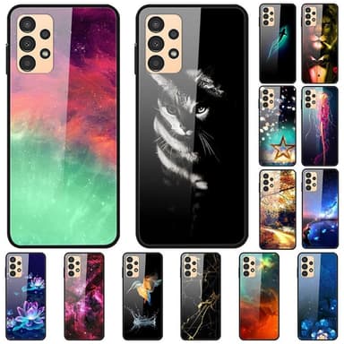 SKALO Samsung A23 5G Marmori karkaistu lasi TPU-suojakuori - #1