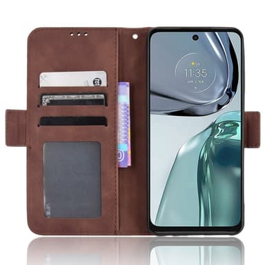 SKALO Motorola Moto G62 5G 6-lokeroa Lompakkokotelo - Ruskea