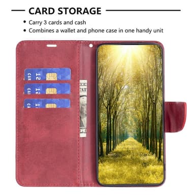 SKALO Motorola Moto G62 5G Lompakkokotelo PU-nahkaa - Punainen