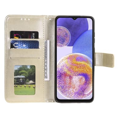 SKALO Samsung A23 5G Mandala lompakkokotelo - Kulta