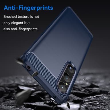 SKALO Sony Xperia 1 V Armor Carbon Iskunkestävä TPU suojakuori - Sininen