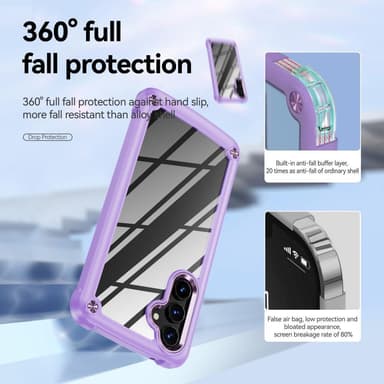 SKALO Samsung A54 5G Kiiltävä hybridi TPU-kuori - Violetti