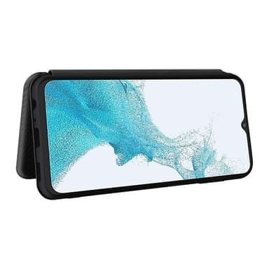 SKALO Samsung A23 5G Carbon Fiber Lompakkokotelo - Musta