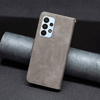 SKALO Samsung A23 5G Lompakkokotelo PU-nahkaa - Harmaa