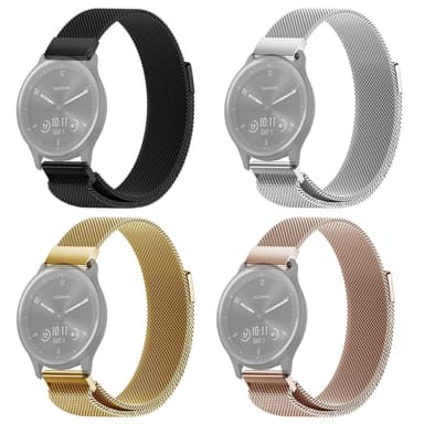 SKALO Milanese Loop to Garmin Vivomove 3 - Musta