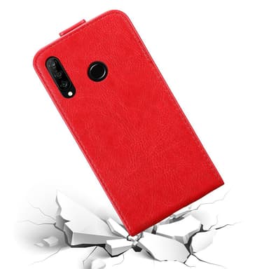 Huawei P30 LITE Suojakuori Lompakkokotelo (Punainen)