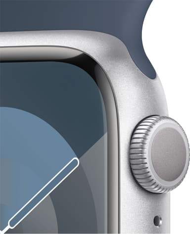 Apple Watch S9 41mm GPS (hopea alu./ myrskynsininen Sport Band) S/M