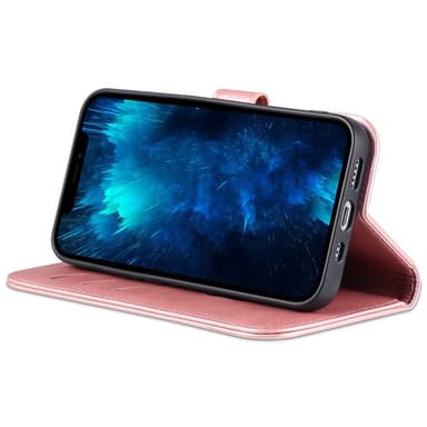 SKALO iPhone 15 Pro AZNS lompakkokotelo - Ruusukulta